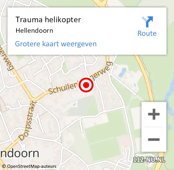 Locatie op kaart van de 112 melding: Trauma helikopter Hellendoorn op 5 november 2023 03:15