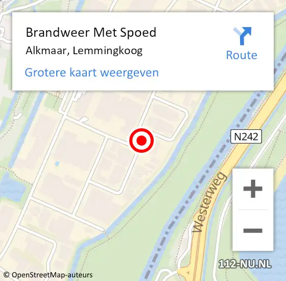 Locatie op kaart van de 112 melding: Brandweer Met Spoed Naar Alkmaar, Lemmingkoog op 5 november 2023 03:25