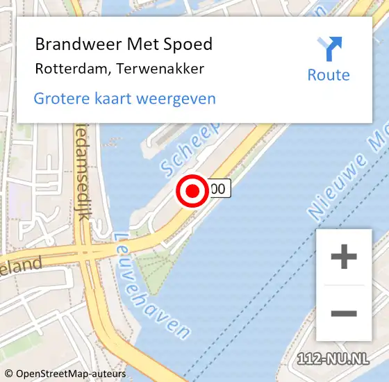 Locatie op kaart van de 112 melding: Brandweer Met Spoed Naar Rotterdam, Terwenakker op 5 november 2023 06:40