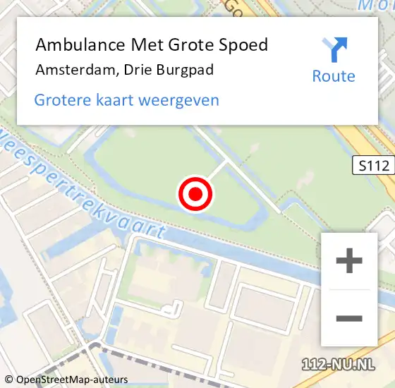 Locatie op kaart van de 112 melding: Ambulance Met Grote Spoed Naar Amsterdam, Drie Burgpad op 5 november 2023 12:56