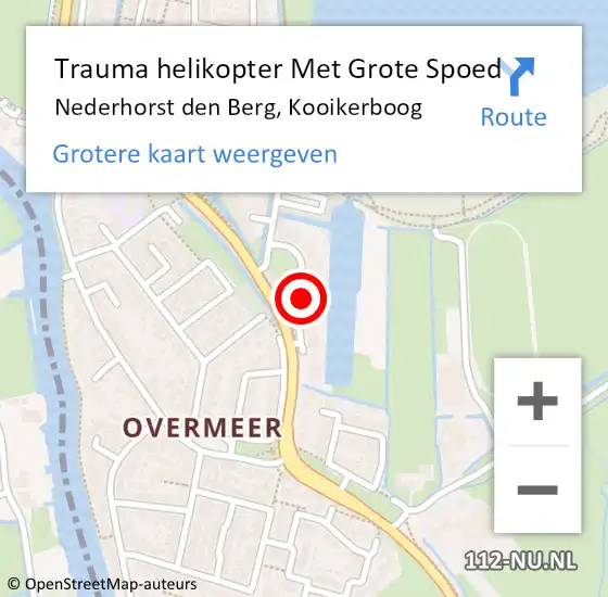 Locatie op kaart van de 112 melding: Trauma helikopter Met Grote Spoed Naar Nederhorst den Berg, Kooikerboog op 5 november 2023 13:20