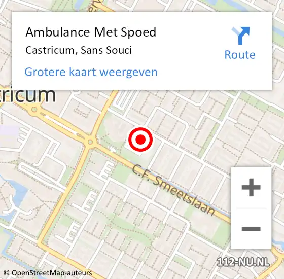 Locatie op kaart van de 112 melding: Ambulance Met Spoed Naar Castricum, Sans Souci op 5 november 2023 15:33