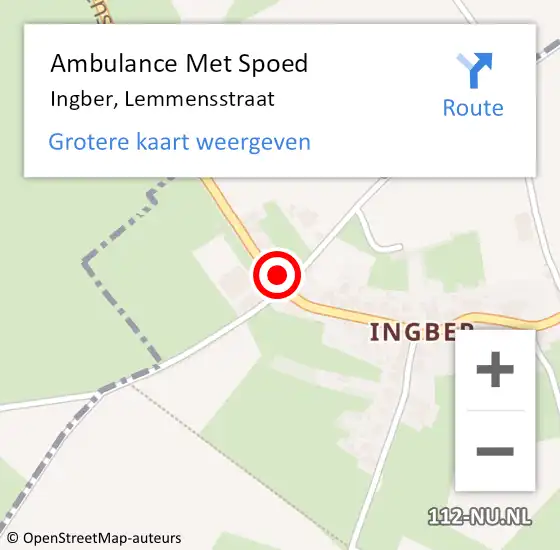 Locatie op kaart van de 112 melding: Ambulance Met Spoed Naar Ingber, Lemmensstraat op 14 september 2014 08:51