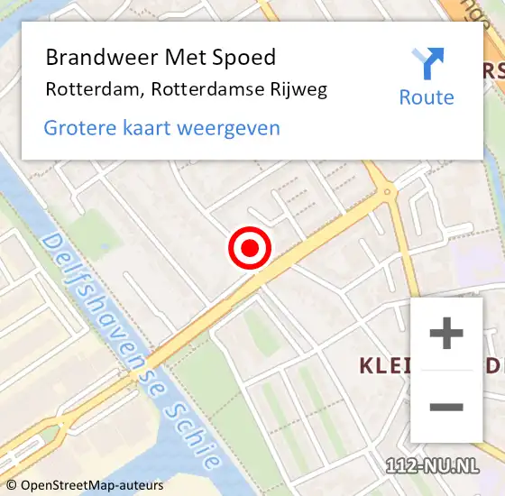 Locatie op kaart van de 112 melding: Brandweer Met Spoed Naar Rotterdam, Rotterdamse Rijweg op 5 november 2023 15:54