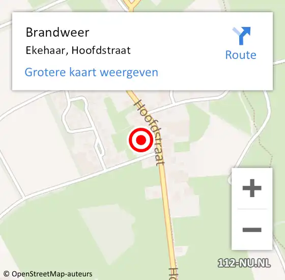 Locatie op kaart van de 112 melding: Brandweer Ekehaar, Hoofdstraat op 5 november 2023 16:01