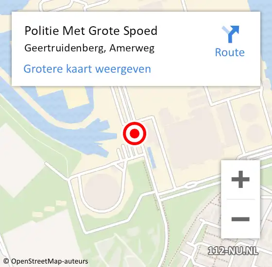 Locatie op kaart van de 112 melding: Politie Met Grote Spoed Naar Geertruidenberg, Amerweg op 5 november 2023 16:04