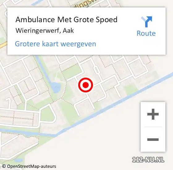 Locatie op kaart van de 112 melding: Ambulance Met Grote Spoed Naar Wieringerwerf, Aak op 5 november 2023 16:58