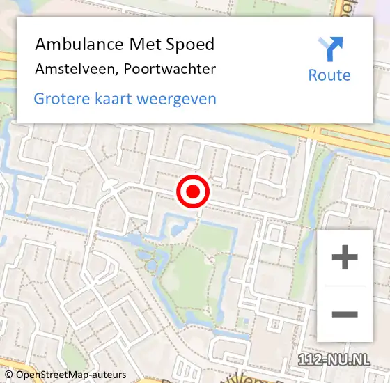 Locatie op kaart van de 112 melding: Ambulance Met Spoed Naar Amstelveen, Poortwachter op 5 november 2023 18:55
