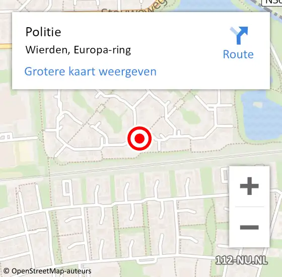 Locatie op kaart van de 112 melding: Politie Wierden, Europa-ring op 5 november 2023 19:21