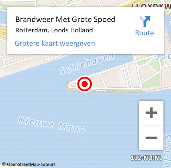 Locatie op kaart van de 112 melding: Brandweer Met Grote Spoed Naar Rotterdam, Loods Holland op 5 november 2023 19:45