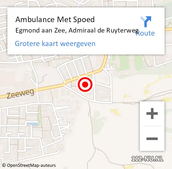 Locatie op kaart van de 112 melding: Ambulance Met Spoed Naar Egmond aan Zee, Admiraal de Ruyterweg op 6 november 2023 10:23