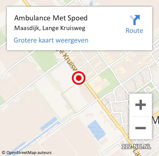 Locatie op kaart van de 112 melding: Ambulance Met Spoed Naar Maasdijk, Lange Kruisweg op 6 november 2023 11:29