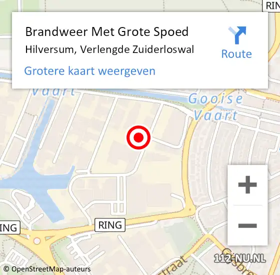 Locatie op kaart van de 112 melding: Brandweer Met Grote Spoed Naar Hilversum, Verlengde Zuiderloswal op 6 november 2023 14:17