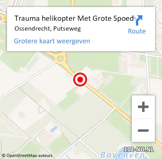 Locatie op kaart van de 112 melding: Trauma helikopter Met Grote Spoed Naar Ossendrecht, Putseweg op 6 november 2023 16:26