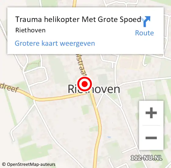 Locatie op kaart van de 112 melding: Trauma helikopter Met Grote Spoed Naar Riethoven op 6 november 2023 16:55