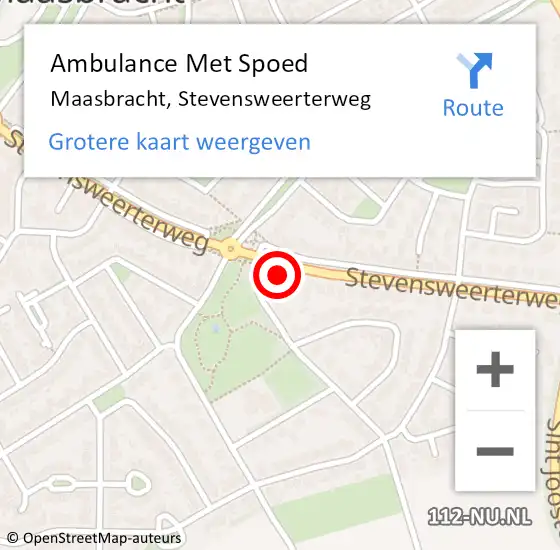 Locatie op kaart van de 112 melding: Ambulance Met Spoed Naar Maasbracht, Stevensweerterweg op 6 november 2023 18:26