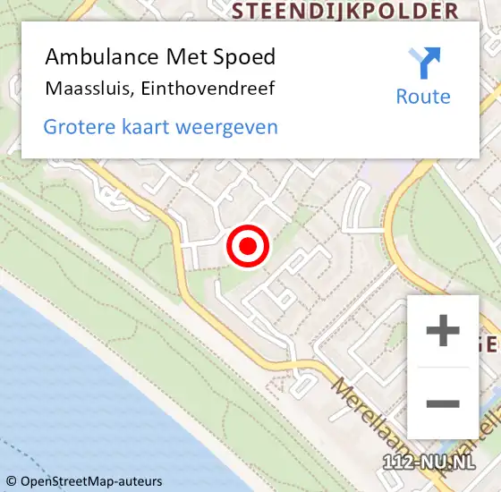 Locatie op kaart van de 112 melding: Ambulance Met Spoed Naar Maassluis, Einthovendreef op 6 november 2023 19:36