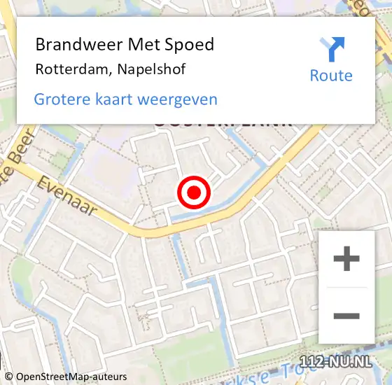 Locatie op kaart van de 112 melding: Brandweer Met Spoed Naar Rotterdam, Napelshof op 6 november 2023 20:25