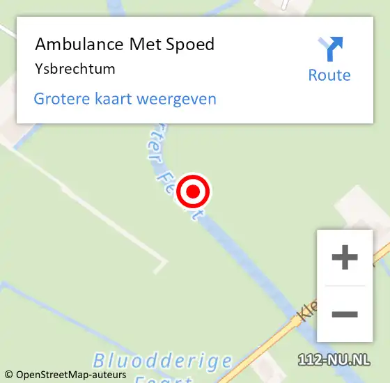 Locatie op kaart van de 112 melding: Ambulance Met Spoed Naar Ysbrechtum op 7 november 2023 07:43