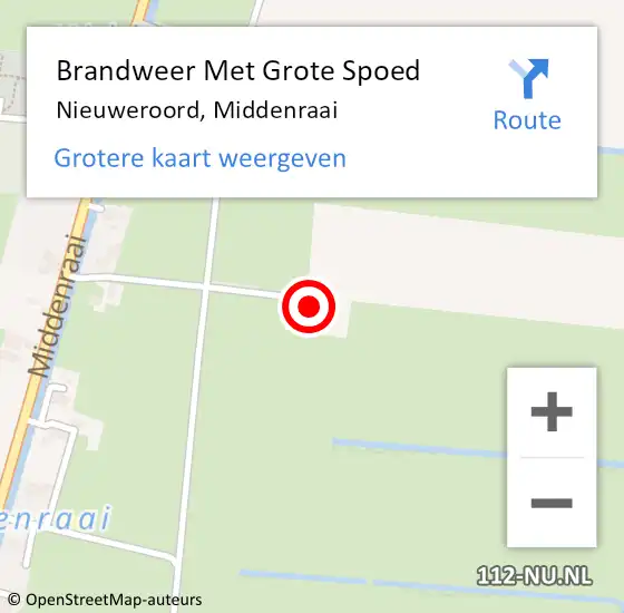 Locatie op kaart van de 112 melding: Brandweer Met Grote Spoed Naar Nieuweroord, Middenraai op 7 november 2023 10:19