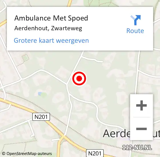 Locatie op kaart van de 112 melding: Ambulance Met Spoed Naar Aerdenhout, Zwarteweg op 7 november 2023 11:36