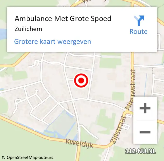 Locatie op kaart van de 112 melding: Ambulance Met Grote Spoed Naar Zuilichem op 7 november 2023 12:08