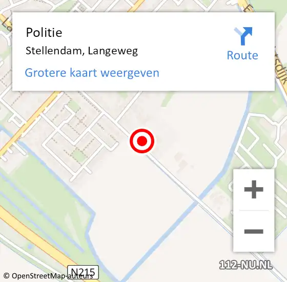 Locatie op kaart van de 112 melding: Politie Stellendam, Langeweg op 7 november 2023 13:18