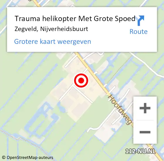 Locatie op kaart van de 112 melding: Trauma helikopter Met Grote Spoed Naar Zegveld, Nijverheidsbuurt op 7 november 2023 14:00