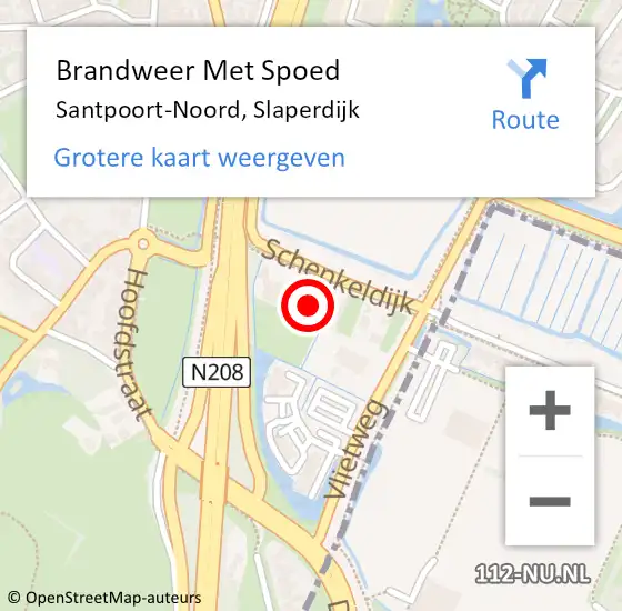 Locatie op kaart van de 112 melding: Brandweer Met Spoed Naar Santpoort-Noord, Slaperdijk op 7 november 2023 14:18