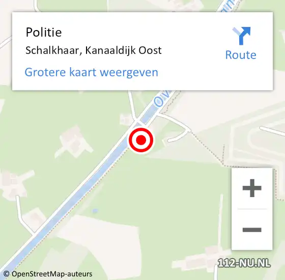 Locatie op kaart van de 112 melding: Politie Schalkhaar, Kanaaldijk Oost op 7 november 2023 18:47