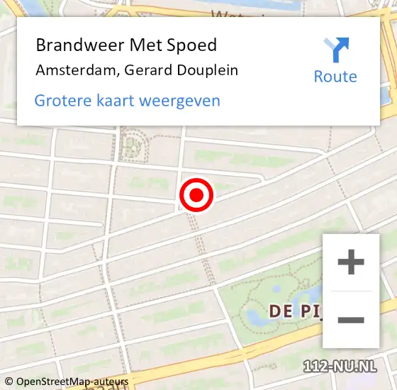 Locatie op kaart van de 112 melding: Brandweer Met Spoed Naar Amsterdam, Gerard Douplein op 8 november 2023 00:57