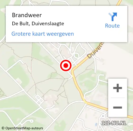 Locatie op kaart van de 112 melding: Brandweer De Bult, Duivenslaagte op 8 november 2023 02:14