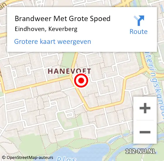 Locatie op kaart van de 112 melding: Brandweer Met Grote Spoed Naar Eindhoven, Keverberg op 8 november 2023 06:33