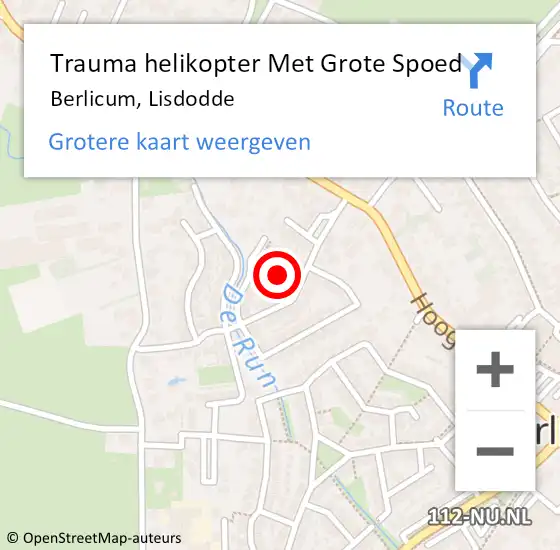 Locatie op kaart van de 112 melding: Trauma helikopter Met Grote Spoed Naar Berlicum, Lisdodde op 8 november 2023 06:52