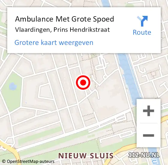 Locatie op kaart van de 112 melding: Ambulance Met Grote Spoed Naar Vlaardingen, Prins Hendrikstraat op 8 november 2023 08:34