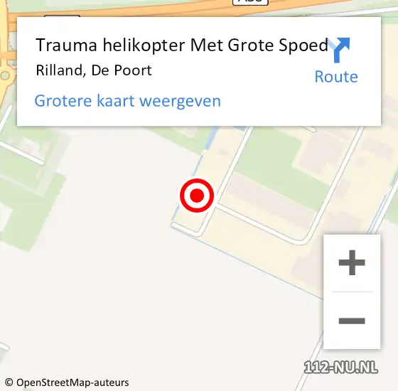 Locatie op kaart van de 112 melding: Trauma helikopter Met Grote Spoed Naar Rilland, De Poort op 8 november 2023 10:15
