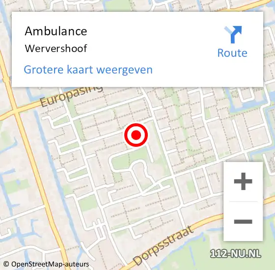 Locatie op kaart van de 112 melding: Ambulance Wervershoof op 8 november 2023 10:58
