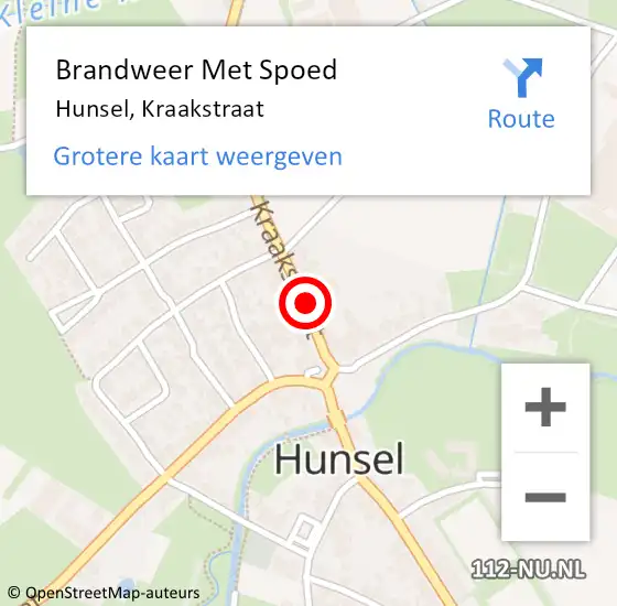 Locatie op kaart van de 112 melding: Brandweer Met Spoed Naar Hunsel, Kraakstraat op 8 november 2023 14:18