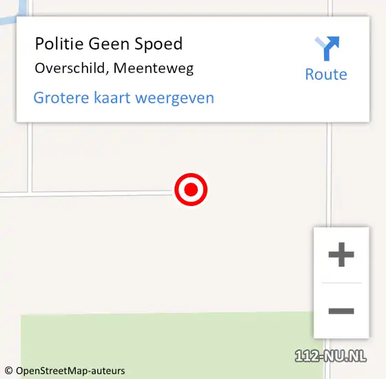 Locatie op kaart van de 112 melding: Politie Geen Spoed Naar Overschild, Meenteweg op 8 november 2023 14:38