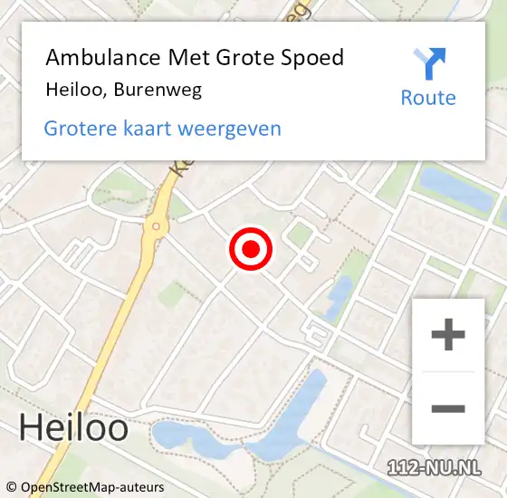 Locatie op kaart van de 112 melding: Ambulance Met Grote Spoed Naar Heiloo, Burenweg op 8 november 2023 16:54
