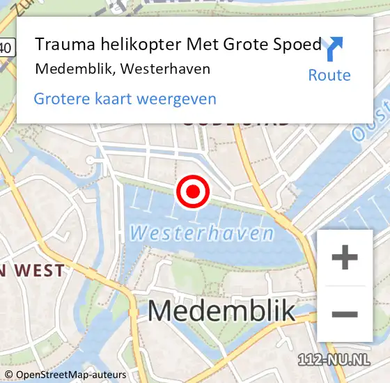 Locatie op kaart van de 112 melding: Trauma helikopter Met Grote Spoed Naar Medemblik, Westerhaven op 8 november 2023 17:54