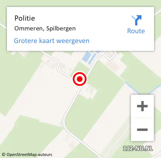 Locatie op kaart van de 112 melding: Politie Ommeren, Spilbergen op 8 november 2023 18:05