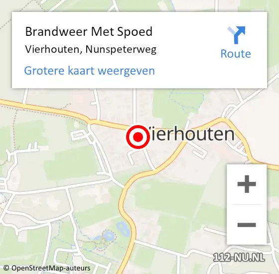 Locatie op kaart van de 112 melding: Brandweer Met Spoed Naar Vierhouten, Nunspeterweg op 9 november 2023 00:12