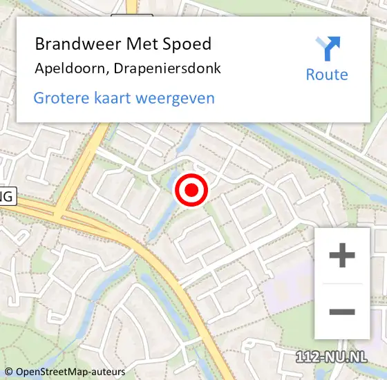 Locatie op kaart van de 112 melding: Brandweer Met Spoed Naar Apeldoorn, Drapeniersdonk op 9 november 2023 11:10