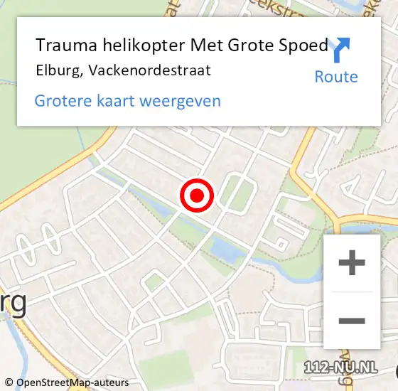Locatie op kaart van de 112 melding: Trauma helikopter Met Grote Spoed Naar Elburg, Vackenordestraat op 9 november 2023 12:16