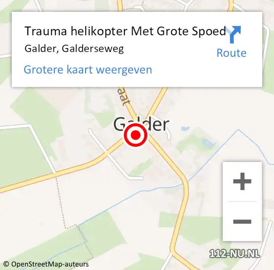 Locatie op kaart van de 112 melding: Trauma helikopter Met Grote Spoed Naar Galder, Galderseweg op 9 november 2023 13:14