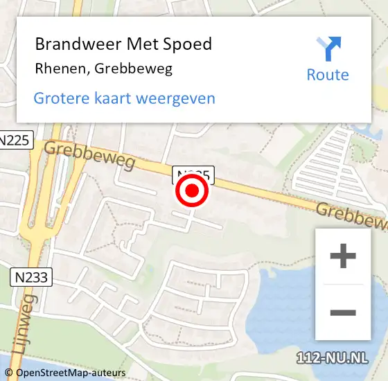 Locatie op kaart van de 112 melding: Brandweer Met Spoed Naar Rhenen, Grebbeweg op 9 november 2023 13:24