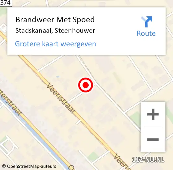Locatie op kaart van de 112 melding: Brandweer Met Spoed Naar Stadskanaal, Steenhouwer op 9 november 2023 14:52