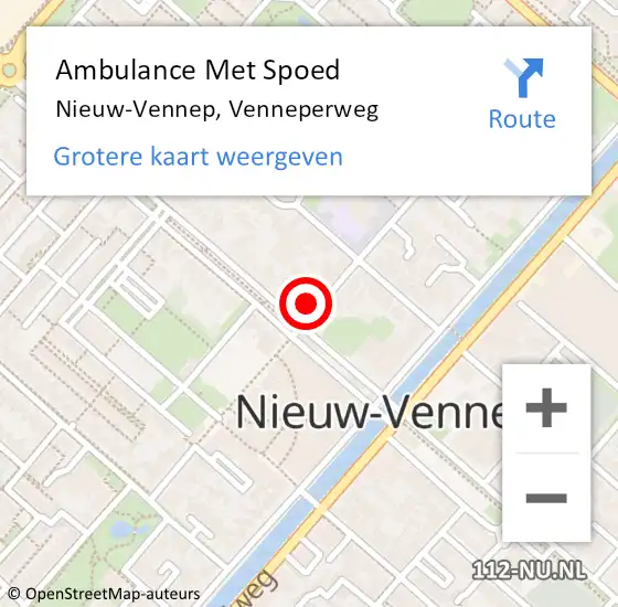 Locatie op kaart van de 112 melding: Ambulance Met Spoed Naar Nieuw-Vennep, Venneperweg op 9 november 2023 17:56