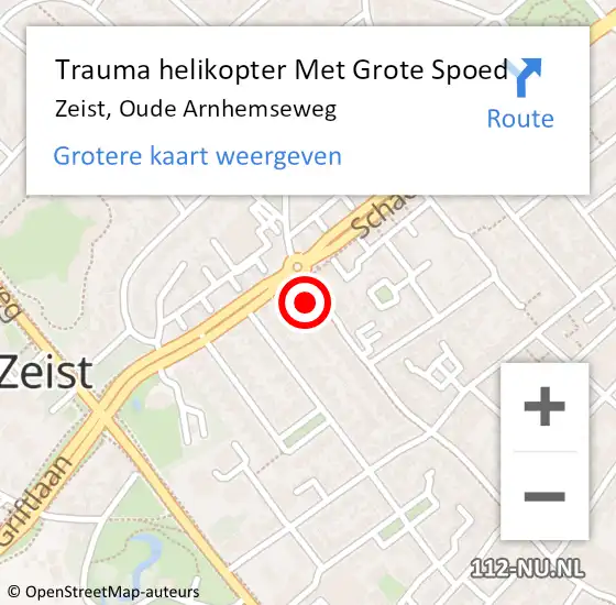 Locatie op kaart van de 112 melding: Trauma helikopter Met Grote Spoed Naar Zeist, Oude Arnhemseweg op 9 november 2023 19:54